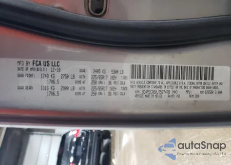 2018 Dodge Journey Se из США, поврежденный, VIN 3C4PDCAB0JT527478